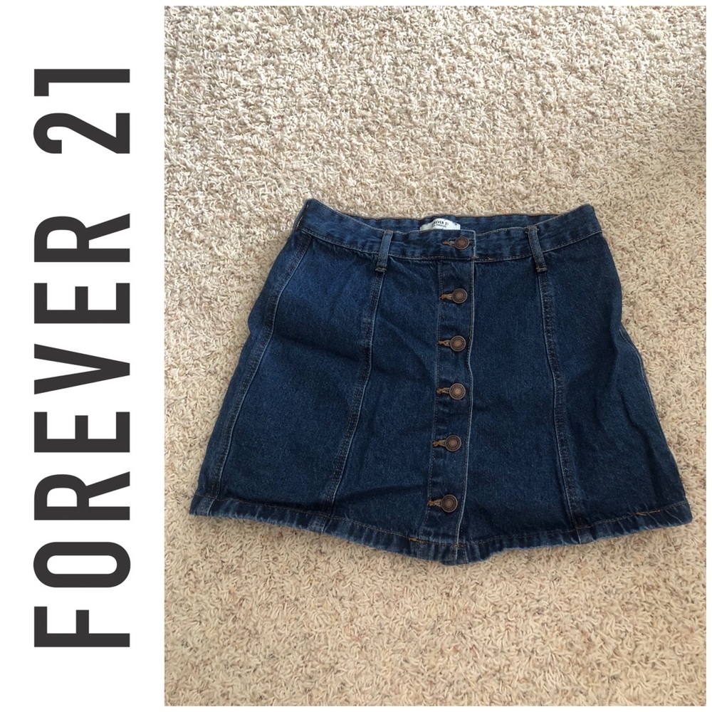 Forever 21 Button-up Jean Skirt